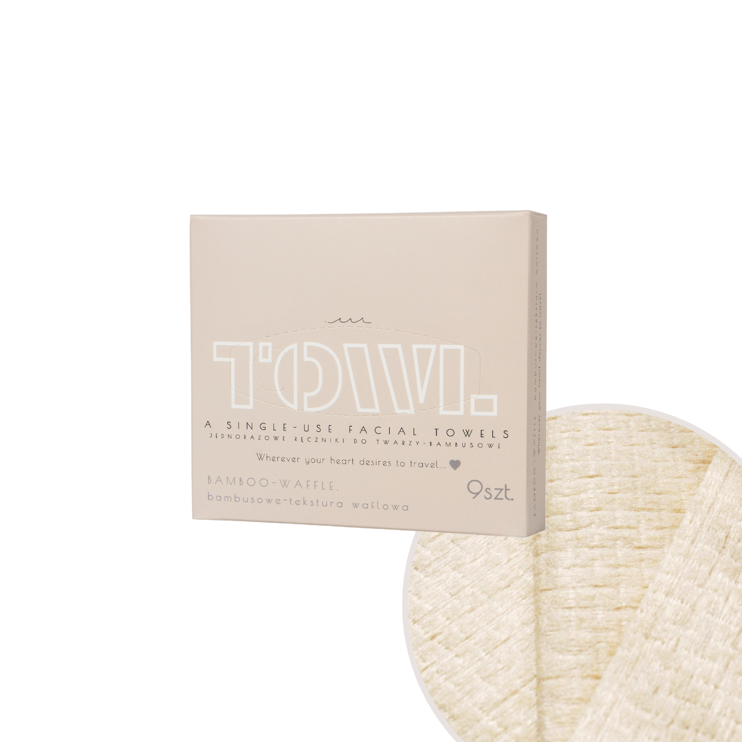 Prosoape faciale de unica folosinta Bamboo, travel, 9 bucati, Towl