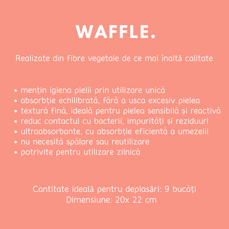 Prosoape faciale de unica folosinta Waffle, travel, 9 bucati, Towl 771026
