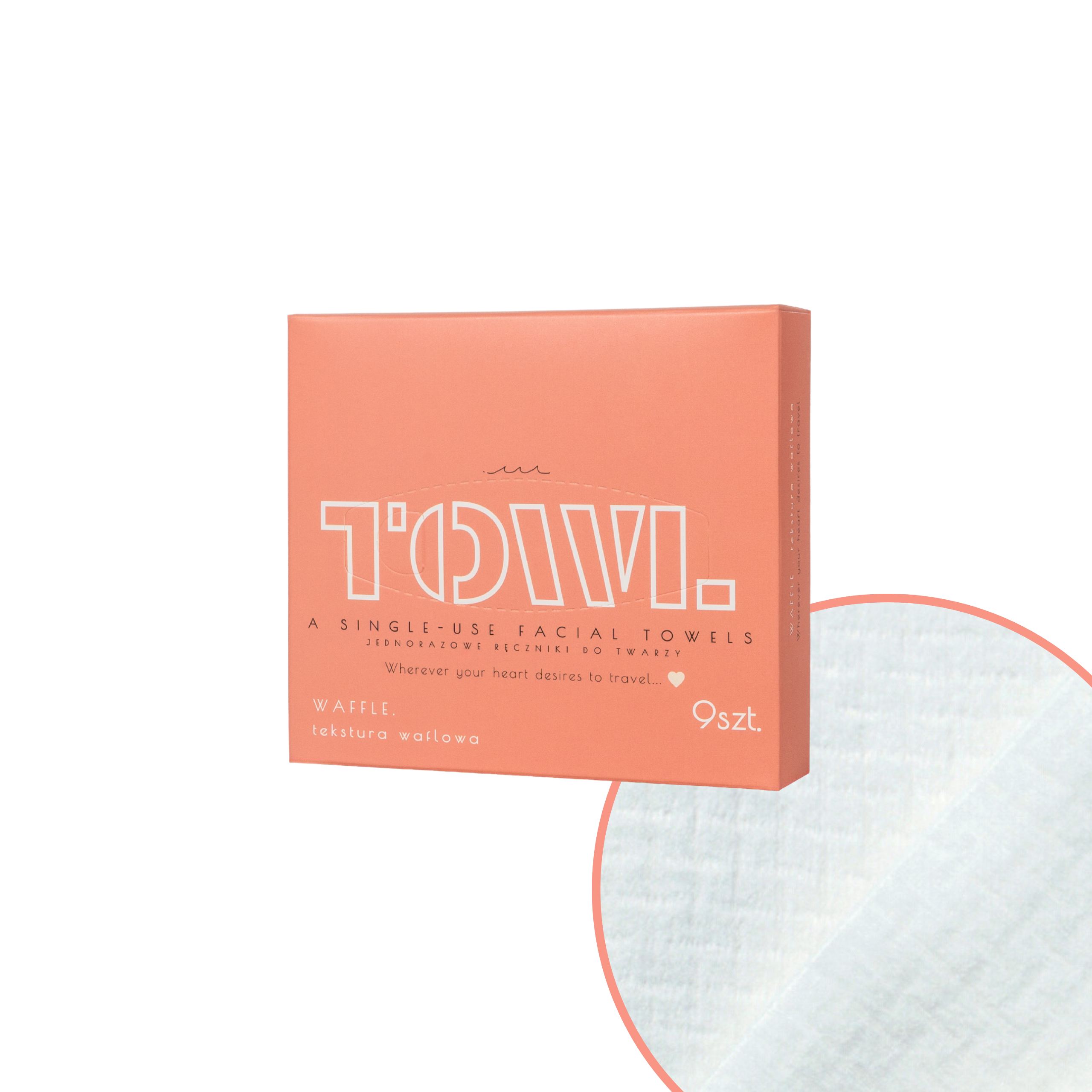 Prosoape faciale de unica folosinta Waffle, travel, 9 bucati, Towl