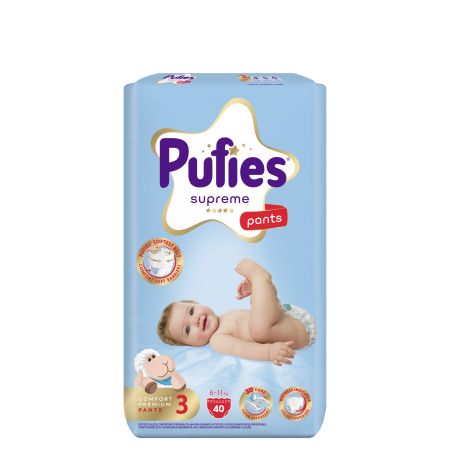 Scutece chilotel Supreme, Nr.3, 6-11 kg, 40 buc, Pufies
