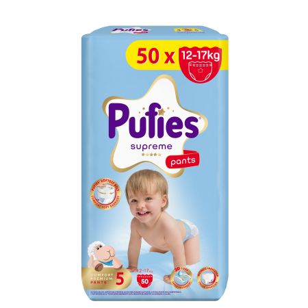 Scutece chilotel Supreme, Nr.5, 12-17 kg, 50 buc, Pufies