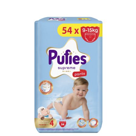 Scutece chilotel Supreme, Nr.4, 9-15 kg, 54 buc, Pufies