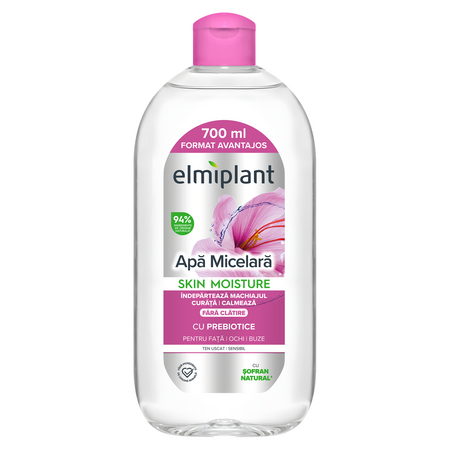Apa micelara pentru ten uscat, sensibil Skin Moisture, 700 ml, Elmiplant