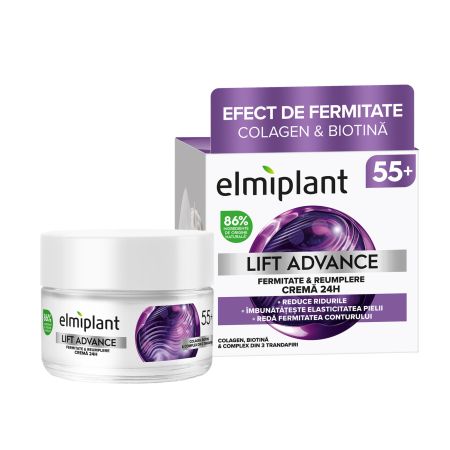 Crema de fata pentru fermitate si reumplere Lift Advance 24h, 55 ani+, 50 ml, Elmiplant