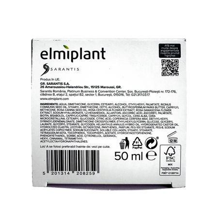 Crema de fata pentru fermitate si reumplere Lift Advance 24h, 55 ani+, 50 ml, Elmiplant 771090