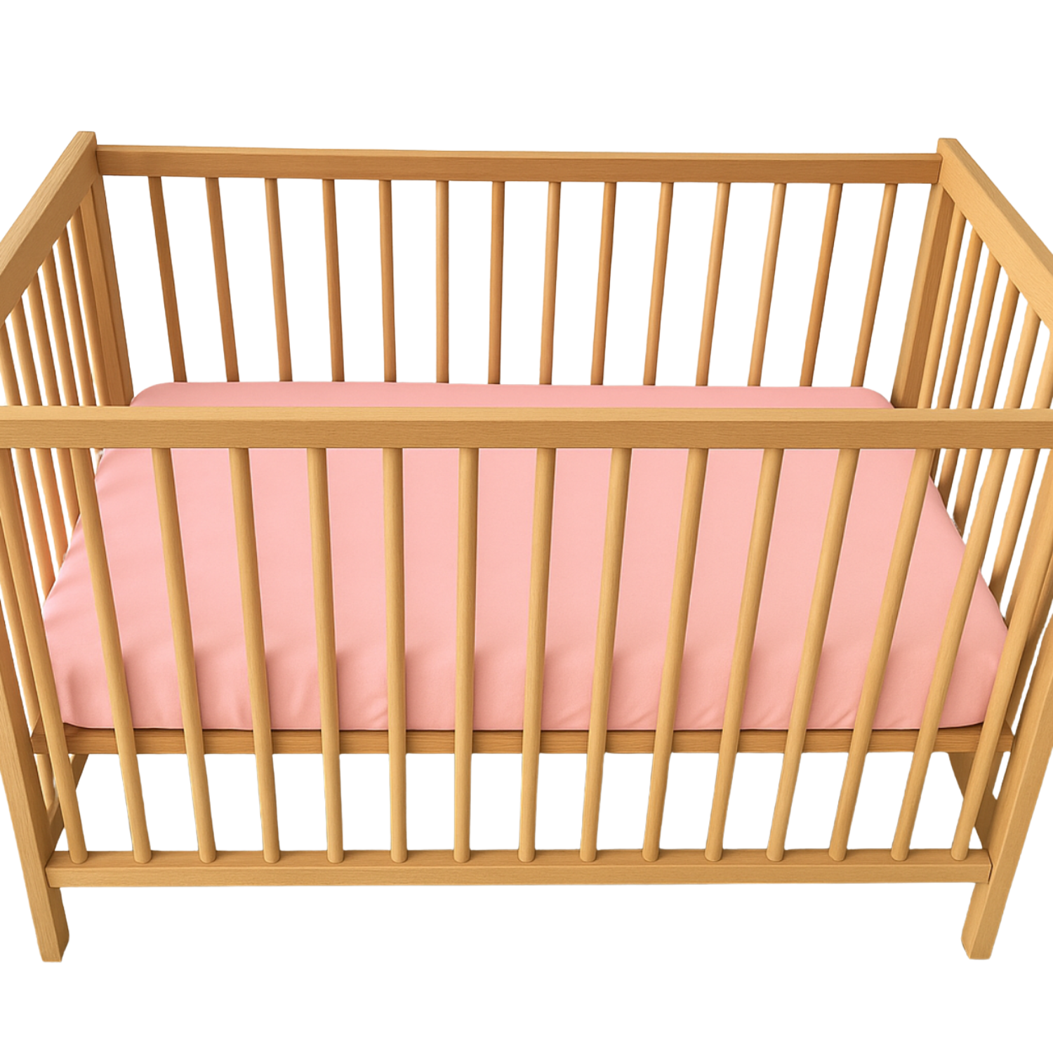 Cearceaf cu elastic dublat 2 in 1 din bumbac, cu interior impermeabil, 60x120 cm, Roz, Twindeco