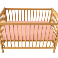 Cearceaf cu elastic dublat 2 in 1 din bumbac, cu interior impermeabil, 60x120 cm, Roz, Twindeco