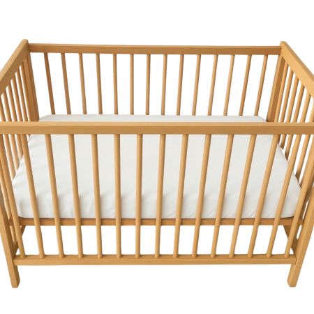 Cearceaf cu elastic dublat 2 in 1 din bumbac, cu interior impermeabil, 60x120 cm, Alb, Twindeco