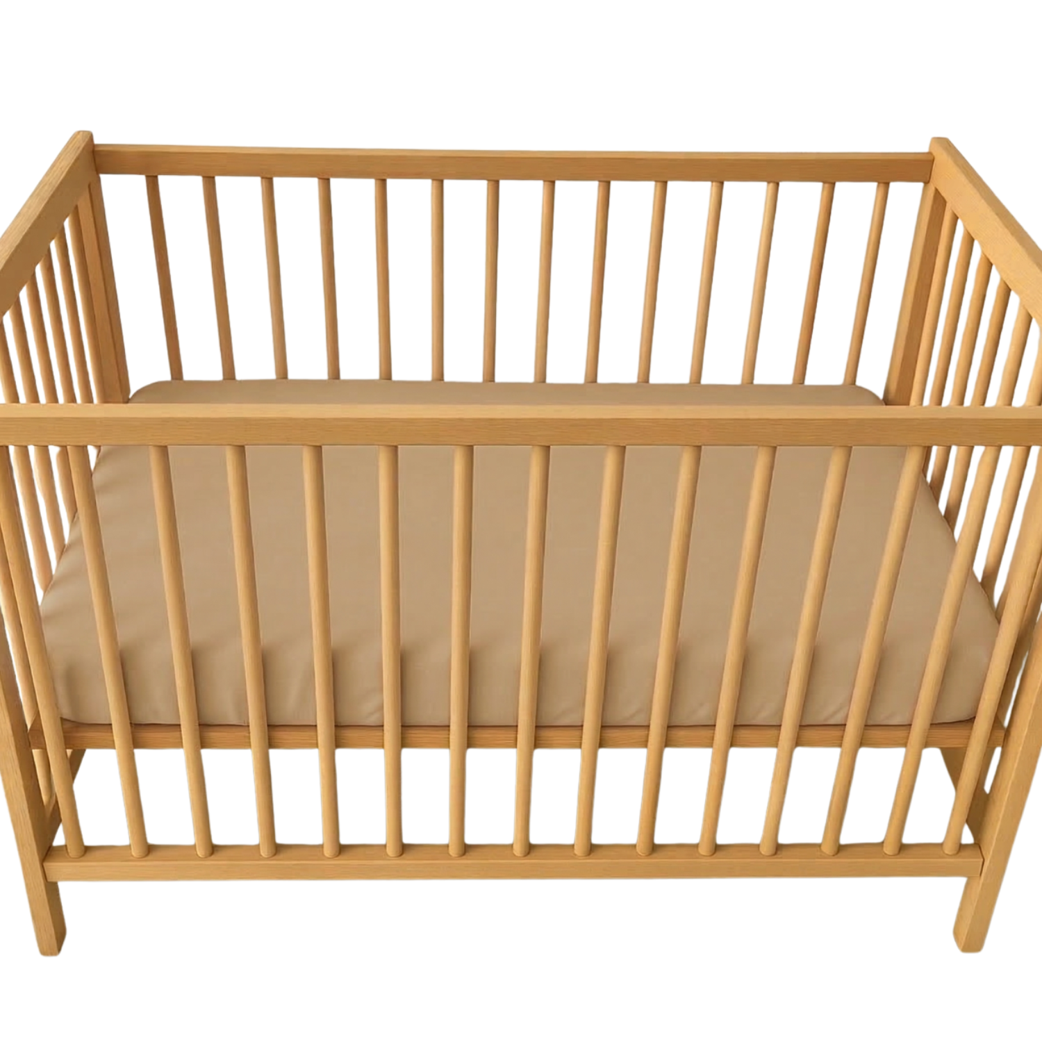 Cearceaf cu elastic dublat 2 in 1 din bumbac, cu interior impermeabil, 60x120 cm, Bej, Twindeco