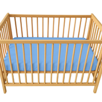 Cearceaf cu elastic dublat 2 in 1 din bumbac, cu interior impermeabil, 60x120 cm, Albastru, Twindeco