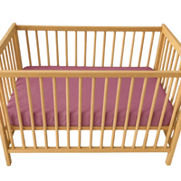 Cearceaf cu elastic dublat 2 in 1 din bumbac, cu interior impermeabil, 60x120 cm, Mov, Twindeco