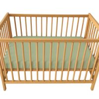Cearceaf cu elastic dublat 2 in 1 din bumbac, cu interior impermeabil, 60x120 cm, Verde, Twindeco