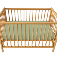 Cearceaf cu elastic dublat 2 in 1 din bumbac, cu interior impermeabil, 60x120 cm, Verde, Twindeco