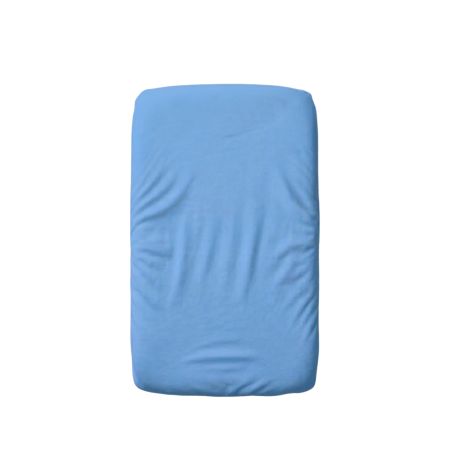 Cearceaf cu elastic dublat 2 in 1 din bumbac, cu interior impermeabil, 50x90 cm, Albastru, Twindeco