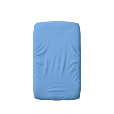 Cearceaf cu elastic dublat 2 in 1 din bumbac, cu interior impermeabil, 50x90 cm, Albastru, Twindeco