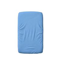 Cearceaf cu elastic dublat 2 in 1 din bumbac, cu interior impermeabil, 50x90 cm, Albastru, Twindeco