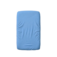 Cearceaf cu elastic dublat 2 in 1 din bumbac, cu interior impermeabil, 50x90 cm, Albastru, Twindeco
