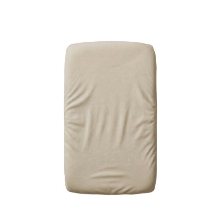 Cearceaf cu elastic dublat 2 in 1 din bumbac, cu interior impermeabil, 50x90 cm, Bej, Twindeco