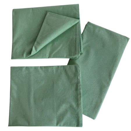 Set lenjerie din bumbac organic, 120 x60 cm, Menta, 3 piese, Twindeco
