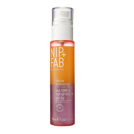 Spray pentru fata 2 in 1 cu SPF50 Peptide Fix, 75 ml, Nip+Fab