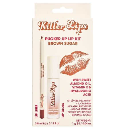 Kit Luciu de buze 3.8 ml + Creion de buze 1 g Pucker Up, Brown Sugar, Killer Lips