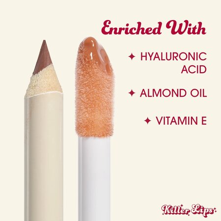 Kit Luciu de buze 3.8 ml + Creion de buze 1 g Pucker Up, Brown Sugar, Killer Lips 771459