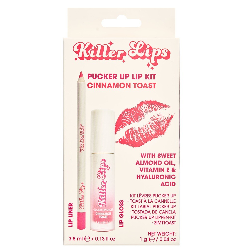 Kit Luciu de buze 3.8 ml + Creion de buze 1 g Pucker Up, Cinnamon Toast, Killer Lips