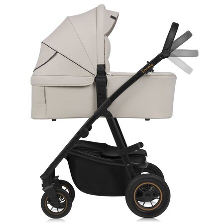 Carucior reversibil 2 in 1 cu multiple accesorii Amber Plus, pana la 22 kg, Bej, 0-4 ani, Lionelo 771491