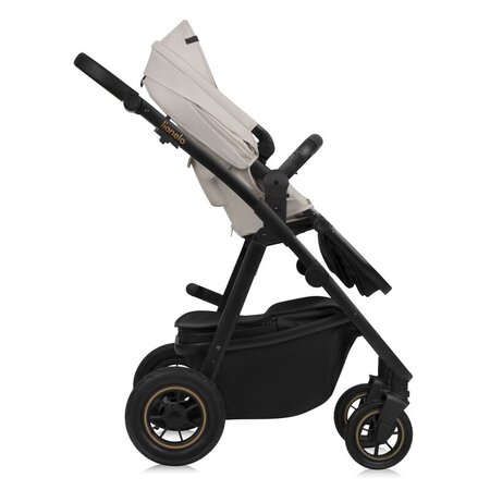 Carucior reversibil 2 in 1 cu multiple accesorii Amber Plus, pana la 22 kg, Bej, 0-4 ani, Lionelo 771496