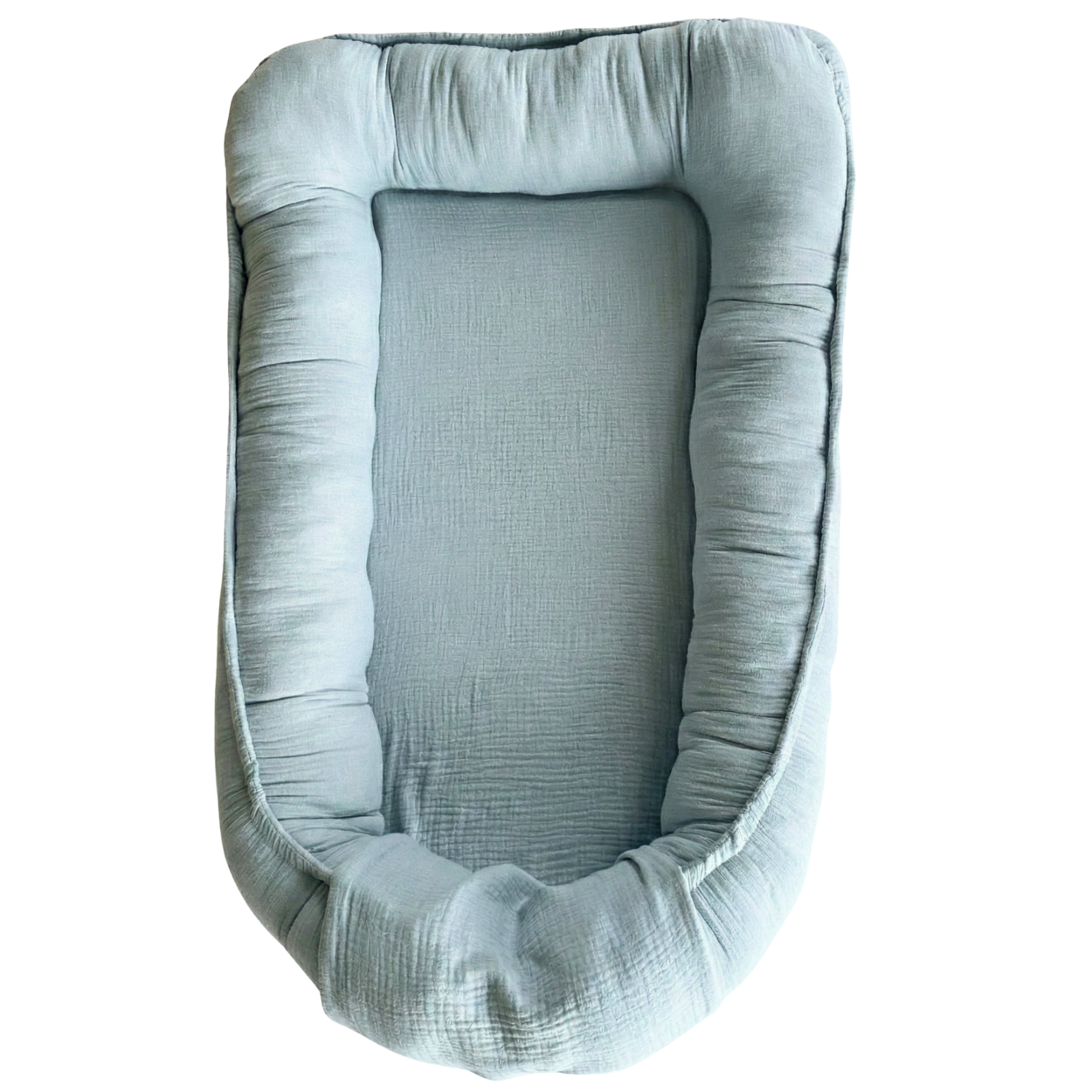 Babynest din muselina cu 2 fete, Baby Blue, 0 luni+, Twindeco