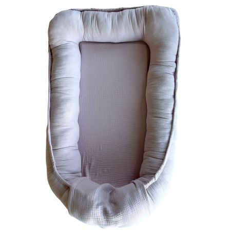 Baby Nest din muselina cu 2 fete, Roz, 0 luni+, Twindeco