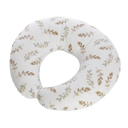 Perna pentru alaptare 2 in 1 Confort, Alb/frunze maro, Twindeco