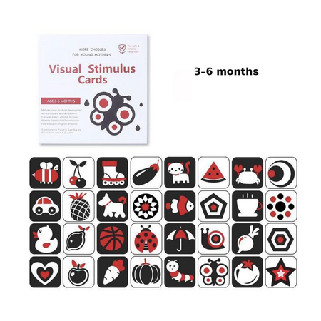 Set carduri stimulare vizuala rosu-negru, 3-6 luni, OEM 771840