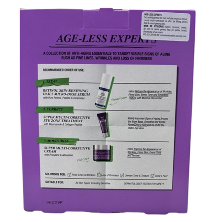 Set retinol Skin + crema Multi Corrective + crema anti-rid Age-Less Experts, 30 ml + 50 ml + 3 ml, Kiehl's 771882