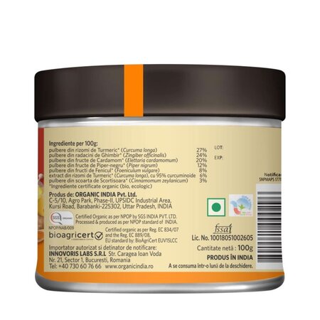 Golden Turmeric Latte Mix BIO, 100 g, Organic India 772720