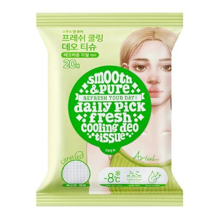 Servetele deodorante Citrus Smooth & Pure Fresh Cooling, 20 bucati, Ariul