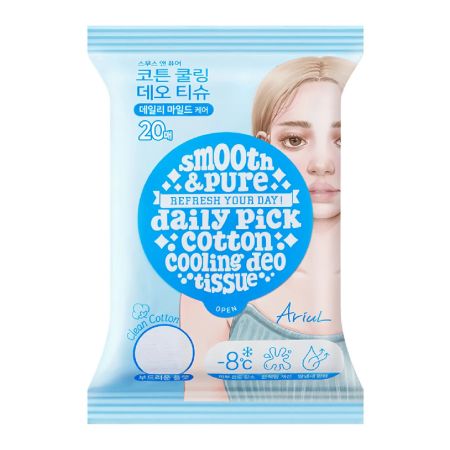 Servetele deodorante Smooth & Pure Cotton Cooling, 20 bucati, Ariul