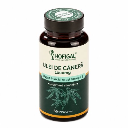 Ulei de canepa, 1000 mg, 60 capsule moi, Hofigal