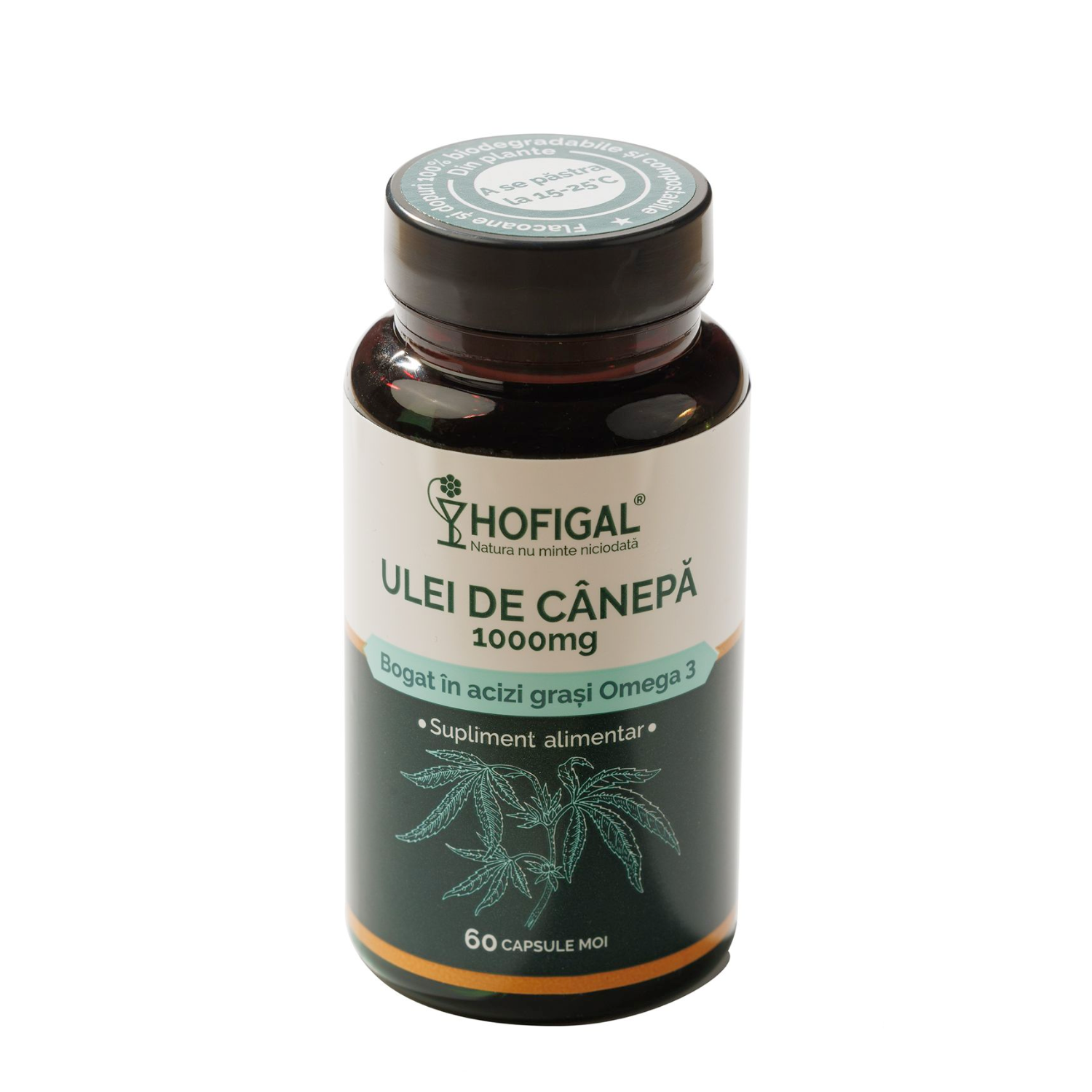 Ulei de canepa, 1000 mg, 60 capsule moi, Hofigal