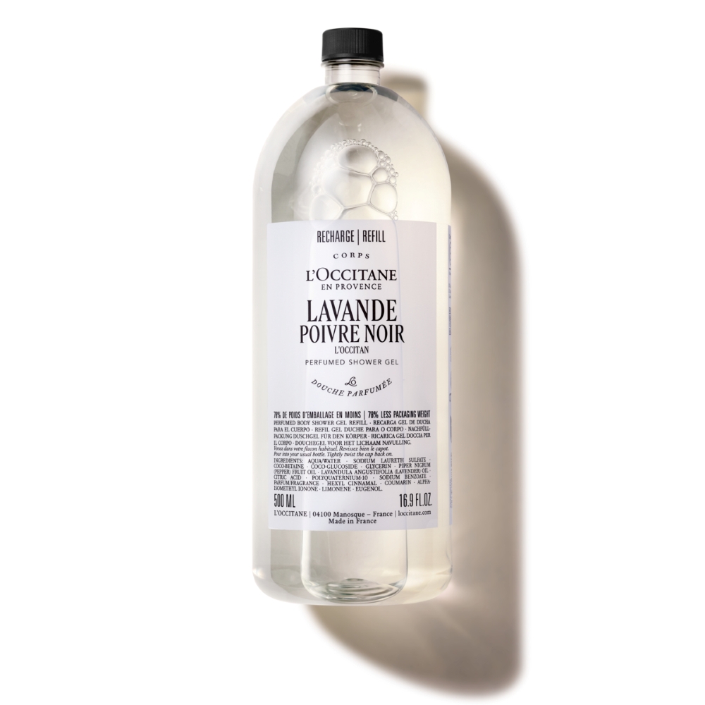 Gel de dus Eco-Refill Men Lavande Poivre Noir, 500 ml, L'Occitane