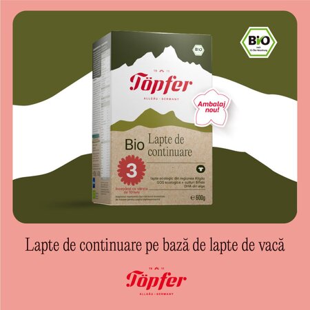 Lapte praf Bio Lactana Formula 3, 10 luni +, 600 g, Topfer 773562