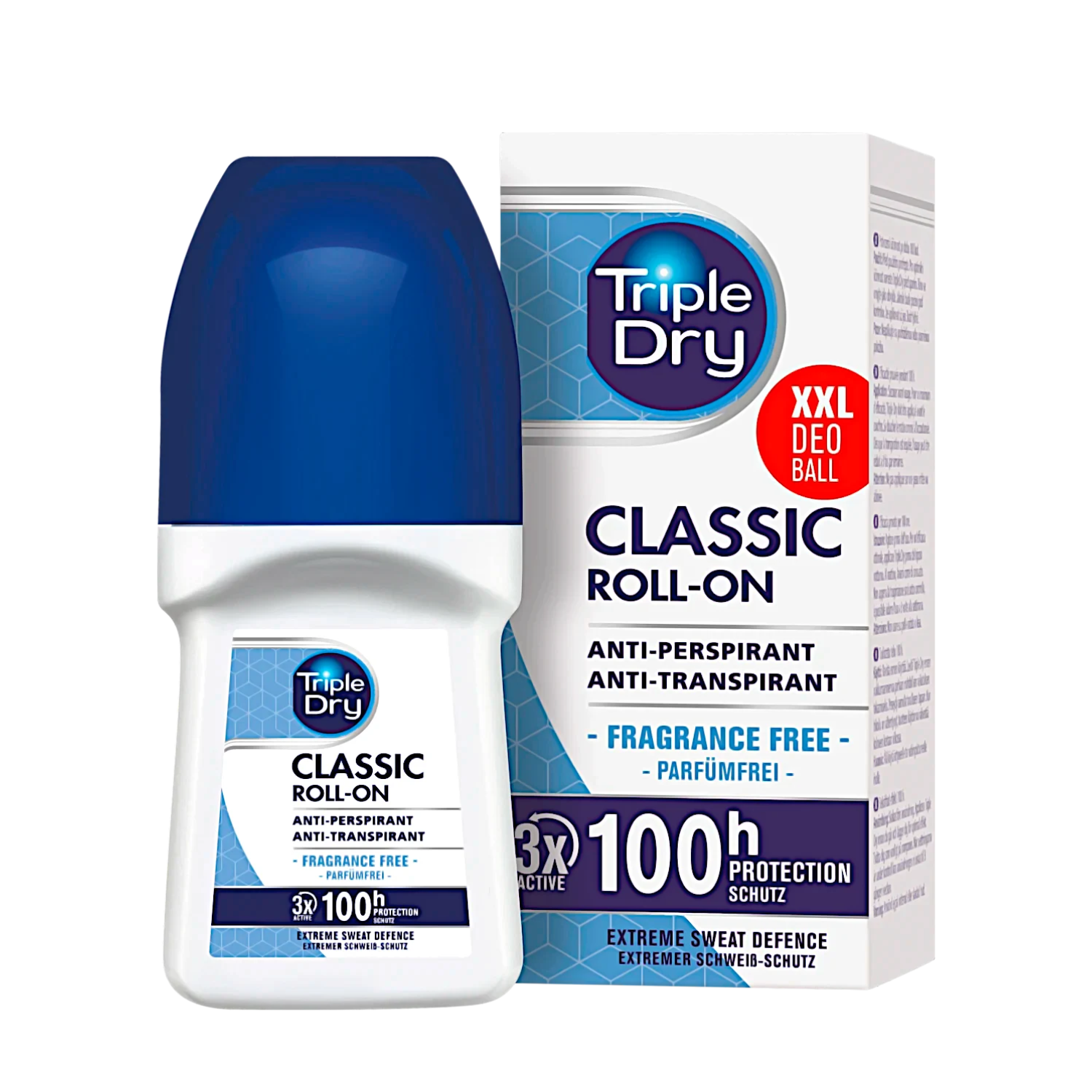 Roll-on antiperspirant fara parfum, 50 ml, Triple Dry