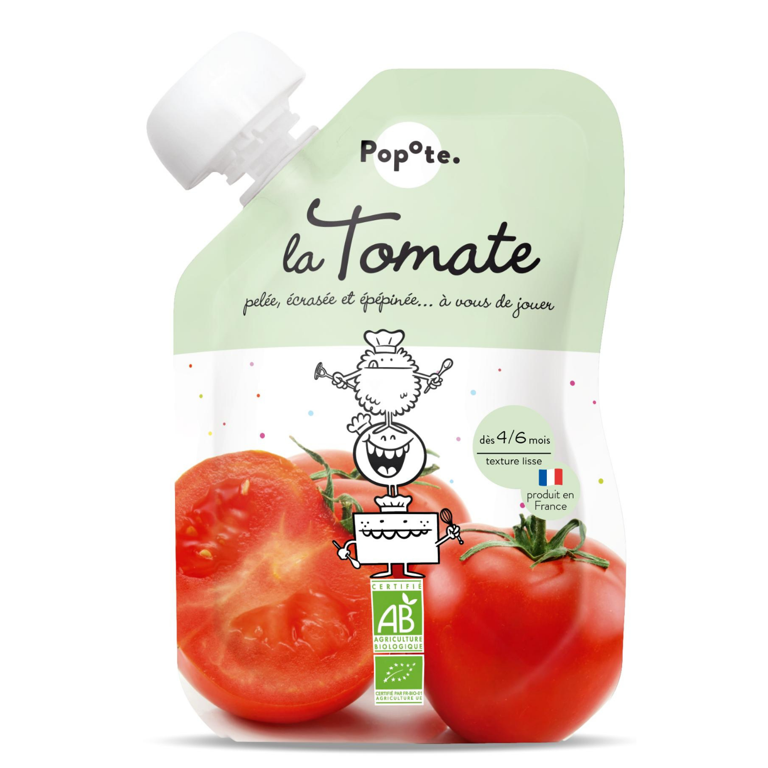 Piure Bio cu 65% rosii, 4-6 luni, 120 g, Popote