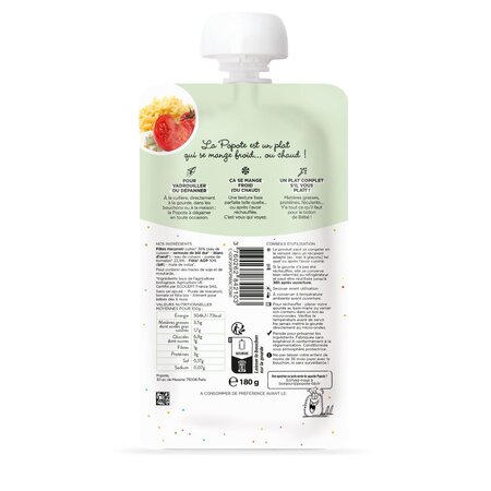 Mancare din paste cu branza feta si rosii, +6 luni, 180 g, Popote 772770