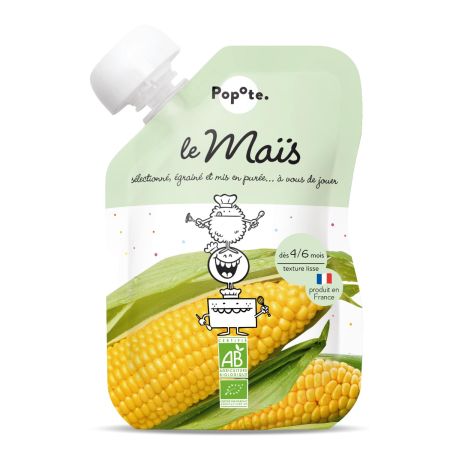 Piure Bio cu 75% porumb dulce, 4-6 luni, 120 g, Popote