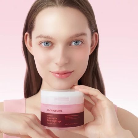 Dischete cu hidrogel pentru hidratare Collagen Pore Tight Up, 140 ml, Eqqualberry 772906