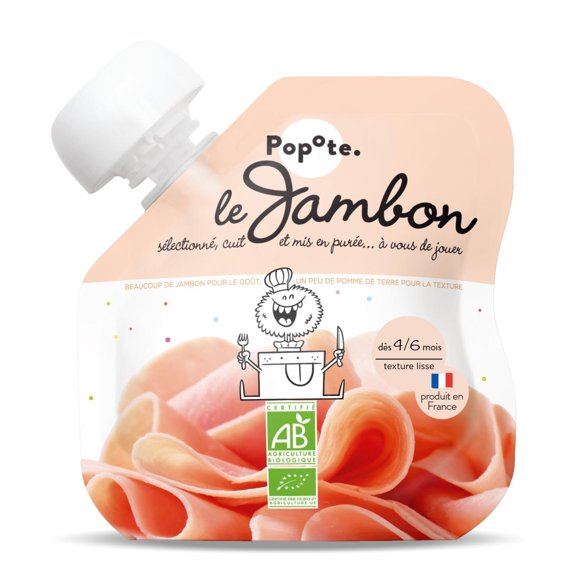 Piure Bio cu 51% sunca, 4-6 luni, 60 g, Popote