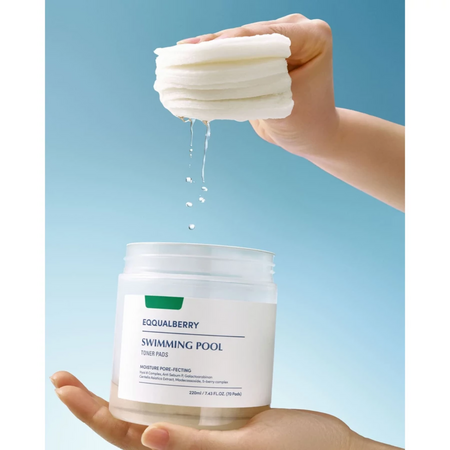 Dischete exfoliante pentru reducerea excesului de sebum Swimming Pool, 70 bucati, Eqqualberry 772999