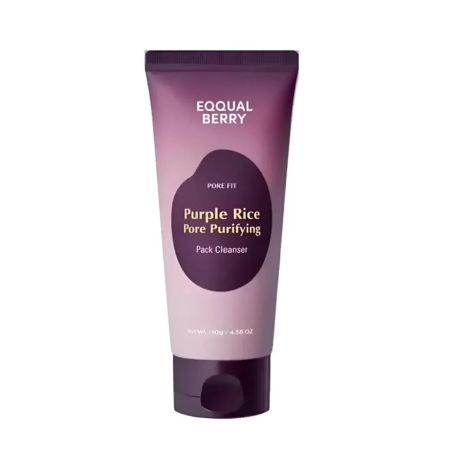 Spuma pentru curatarea excesului de sebum si a porilor dilatati Purple rice, 130 g, Eqqualberry