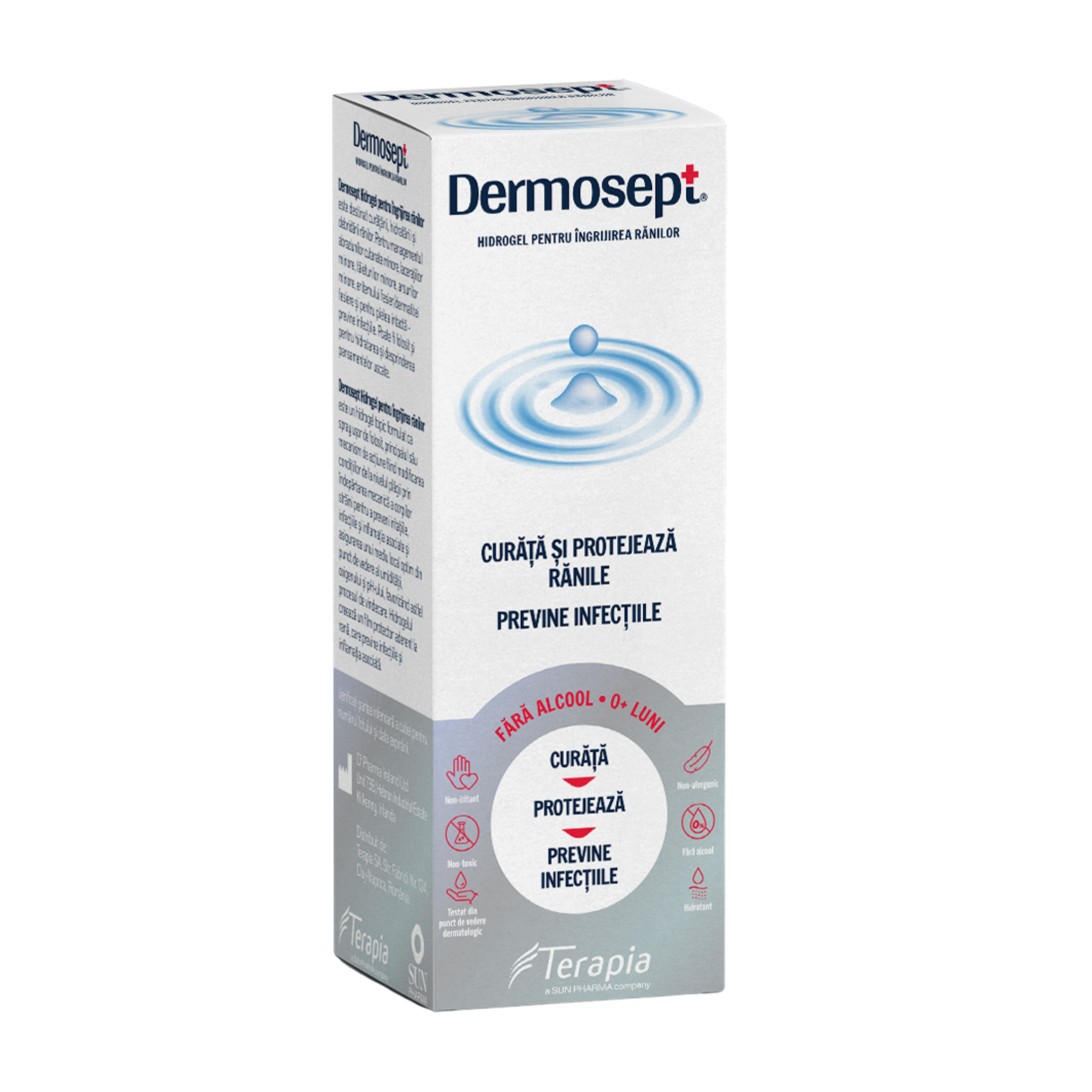 Dermosept hidrogel pentru ingrijirea ranilor, 250 ml, Terapia
